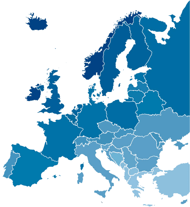 Map of Europe highlighting the Vienna server location
